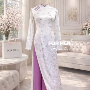 Áo dài Nàng Thơ nút tàu tím AD05241