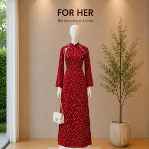 Áo dài Ánh Xuân chấm bi AD05088 AD05089
