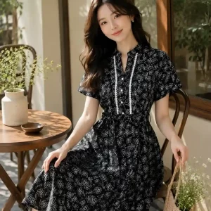Đầm cổ trụ ren DA06830 DA06831