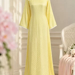 Áo dài Thanh An cổ truyền thống bi vàng AD05228